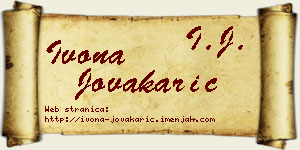 Ivona Jovakarić vizit kartica